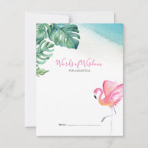 Rosa Flamingo och Gingham Bebis Shower Rådkort