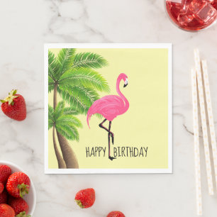 Rosa Flamingo och Handflatan Träd PaperPaper Napki Pappersservett
