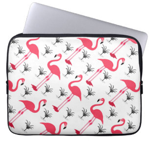 Rosa Flamingo och palmträd Laptop Sleeve