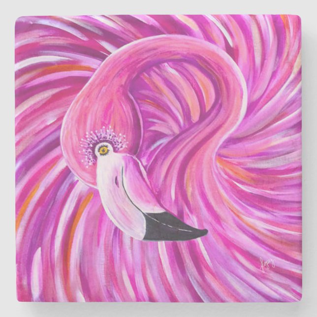 Rosa Flamingo också Stenunderlägg (Framsidan)