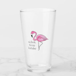 Rosa Flamingo Oh Flock Det är min födelsedagsdiske Glaskopp