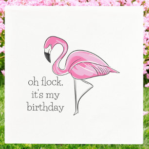 Rosa Flamingo Oh Flock Det är min födelsedagsdiske Pappersservett