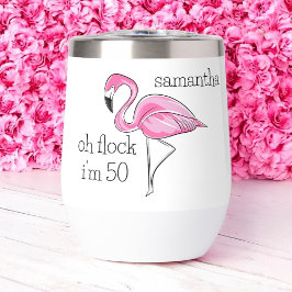 Rosa Flamingo Oh Flock Jag är 50 Birthday Anpassni
