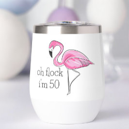 Rosa Flamingo Oh Flock, jag är 50 födelsedagar