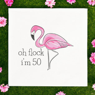 Rosa Flamingo Oh Flock, jag är 50 Pappersservett