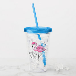 Rosa Flamingo Oh Flock, jag är 50 Take Away Mugg