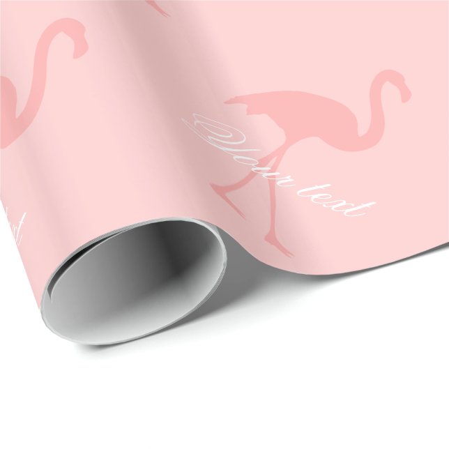 Rosa flamingo-omslutning papper | Personlig Presentpapper (Rullad Hörn)