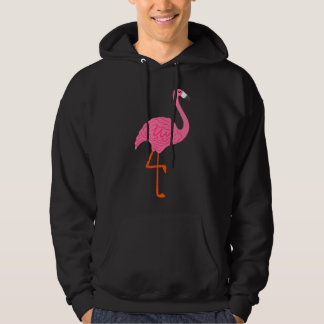 Rosa Flamingo på en fågel för fågel- och naturstru Hoodie