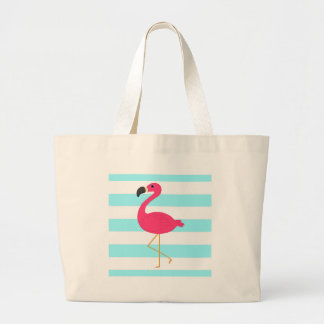 Rosa Flamingo på ljusa krickarandar Jumbo Tygkasse