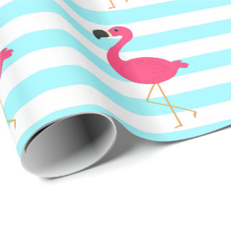 Rosa Flamingo på ljusa krickarandar Presentpapper