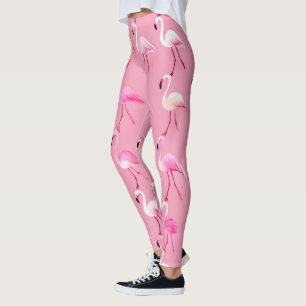 Rosa Flamingo Paradise Watercolor Mönster Leggings