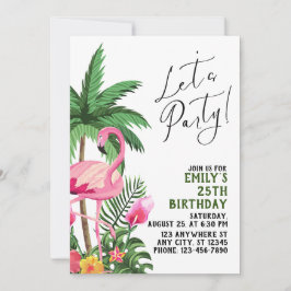 Rosa Flamingo Party Inbjudningar