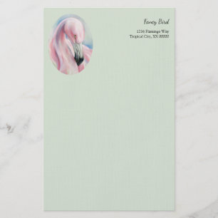 Rosa Flamingo Pastel Art Personlig Brevpapper