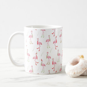 Rosa Flamingo Pattern Jul Cute Kaffemugg