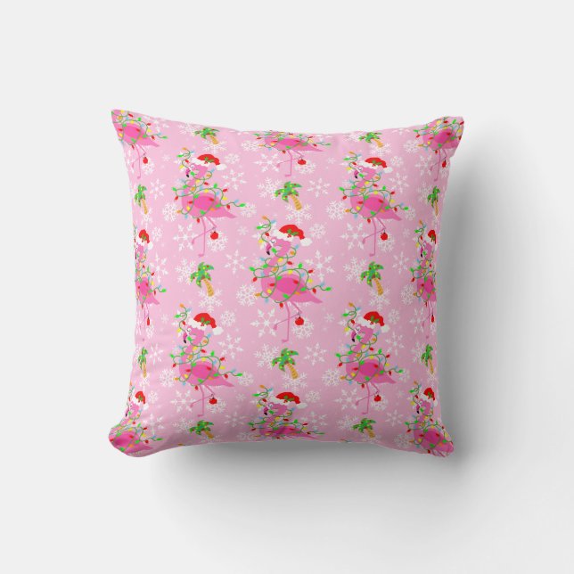 Rosa Flamingo Pattern Kudde (Framsida)
