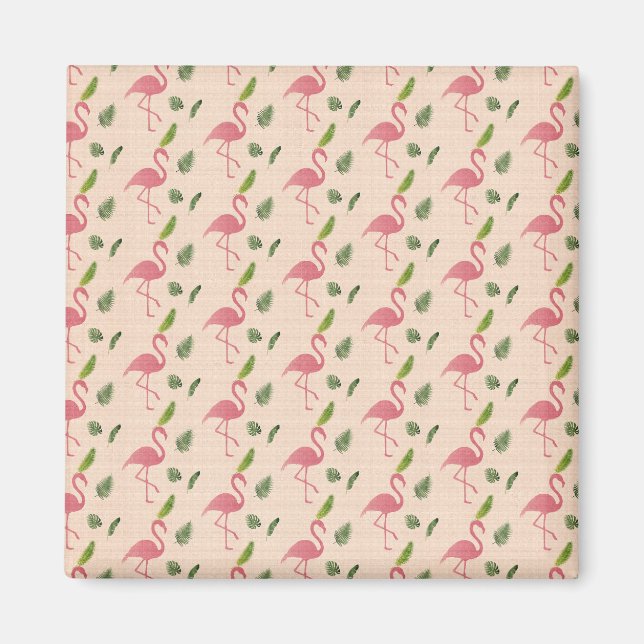 Rosa Flamingo Pattern Magnet (Framsidan)