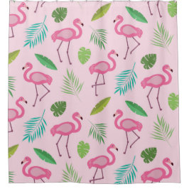 Rosa Flamingo Pattern med Tropical Löv
