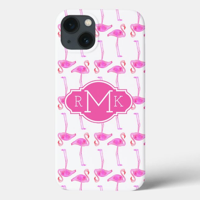 Rosa Flamingo Pattern | Monogram (Baksida)