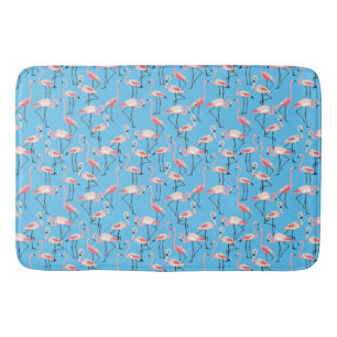 Rosa Flamingo Pattern på Blue Badrumsmatta