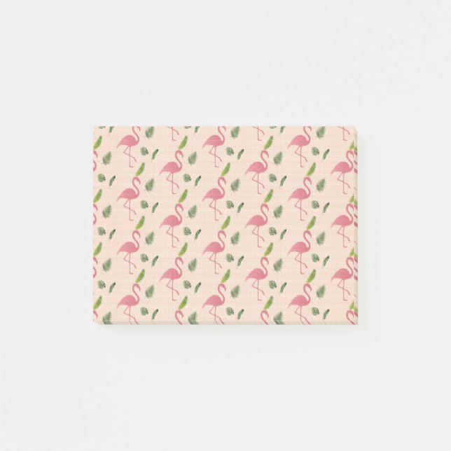 Rosa Flamingo Pattern Post-it Block (Framsida)