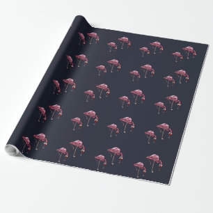 Rosa Flamingo Pattern Vin Älskare Funny Presentpapper