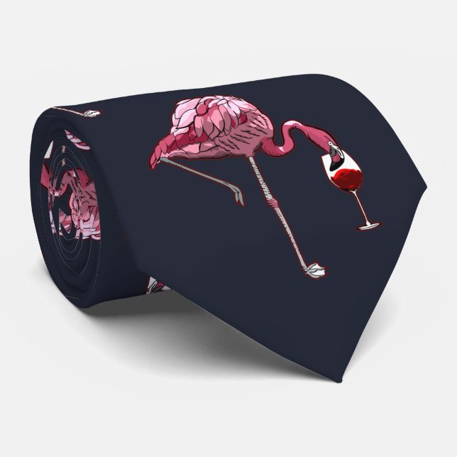 Rosa Flamingo Pattern Vin Drinker Funny Novelty Slips (Rullad)
