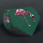 Rosa Flamingo Pattern Vin Drinker Grönt Novelty Slips<br><div class="desc">Rosa Flamingo Pattern Vin Drinker Funny Novelty nacke slips.</div>