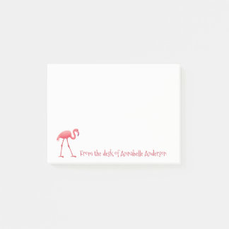 Rosa Flamingo Personalize Post-it Notes Block