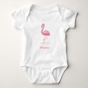 Rosa Flamingo Personlig Baby Bodykostym T Shirt