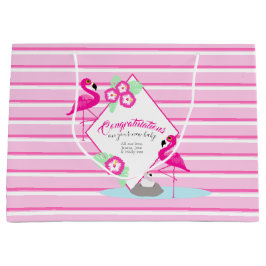 Rosa flamingo personlig, babyduschpåse