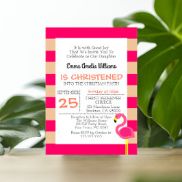 Rosa Flamingo Personlig Baptism-inbjudan Inbjudningar