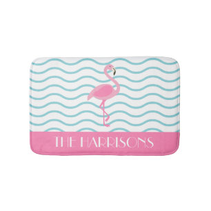 Rosa Flamingo Personlig Bath Mat Badrumsmatta