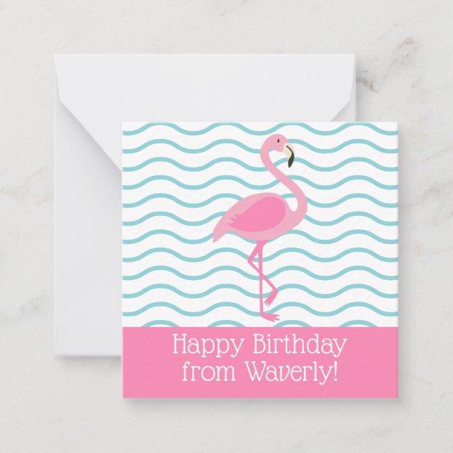 Rosa Flamingo Personlig Gift-kuvert Anteckningskort (Framsida)