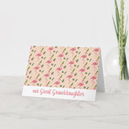 Rosa Flamingo Personlig Girly Anpassningsbar Kort