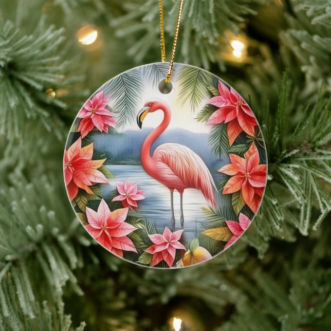Rosa Flamingo Personlig jul Ornament (Träd)