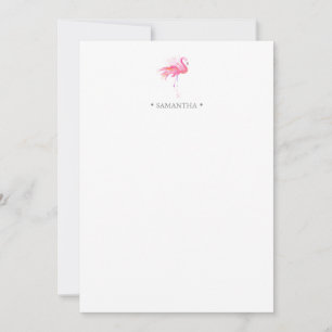 Rosa Flamingo Personlig Stationery Anteckningskort