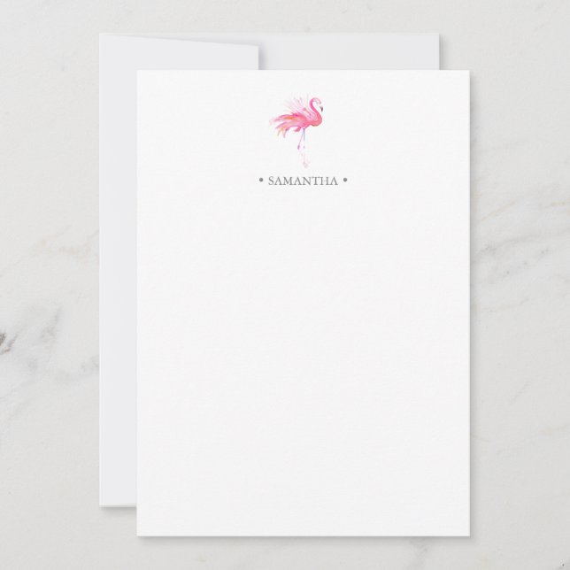 Rosa Flamingo Personlig Stationery Anteckningskort (Framsida)