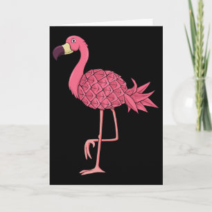 Rosa Flamingo Pineapple Hawaii Semester Sommarmän Kort