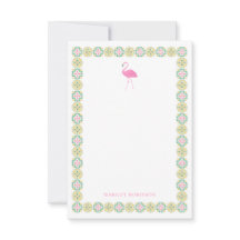 Rosa Flamingo-plattor Personlig brevpapper Notkort