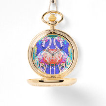 Rosa Flamingo Pocket Watch