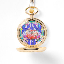 Rosa Flamingo Pocket Watch Armbandsur