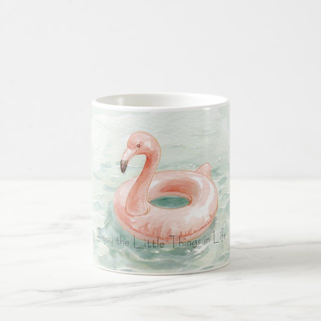 Rosa Flamingo Pool Njut av de små sakerna Kaffemugg (Center)