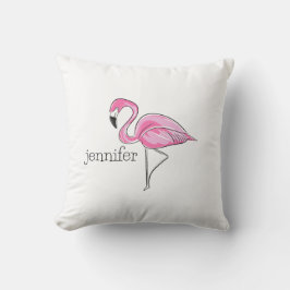 Rosa Flamingo Preppy Personlig Dekorativ kudde