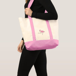 Rosa Flamingo Preppy Personlig Tygkasse