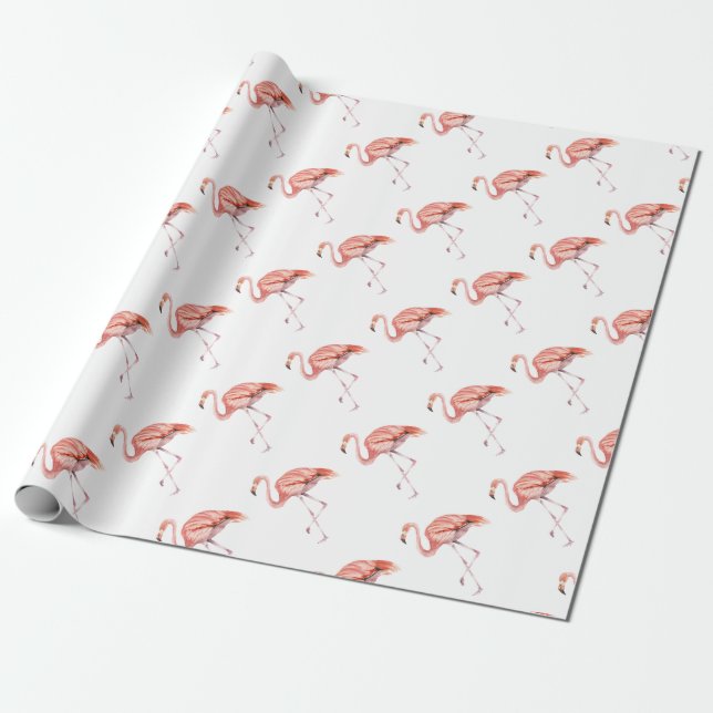 Rosa Flamingo Presentpapper (Utrullad)