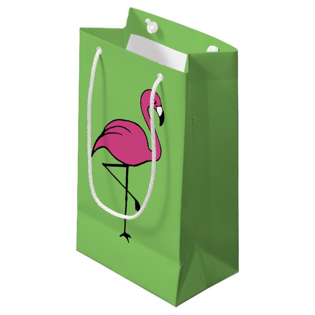 Rosa flamingo presentpåse (Framsidan Vinklad)