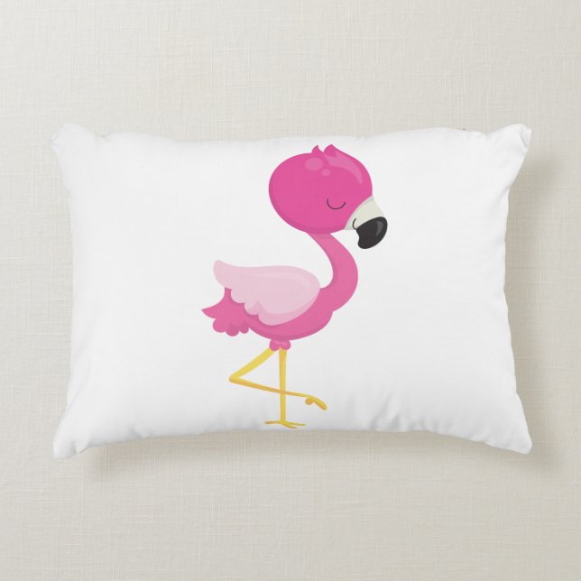 Rosa Flamingo Prydnadskudde (Framsidan)