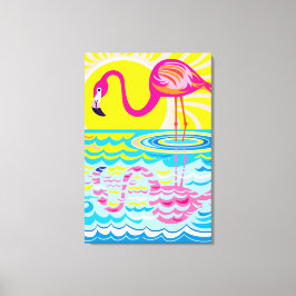 Rosa Flamingo Reflektion Canvastryck