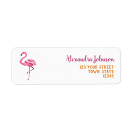 Rosa Flamingo Returadress Returadress Etikett