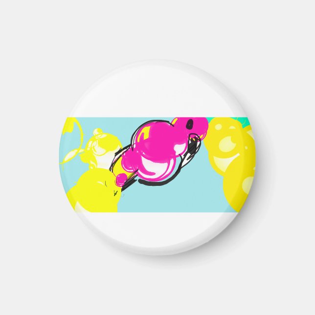Rosa flamingo-roligt magnet (Framsidan)